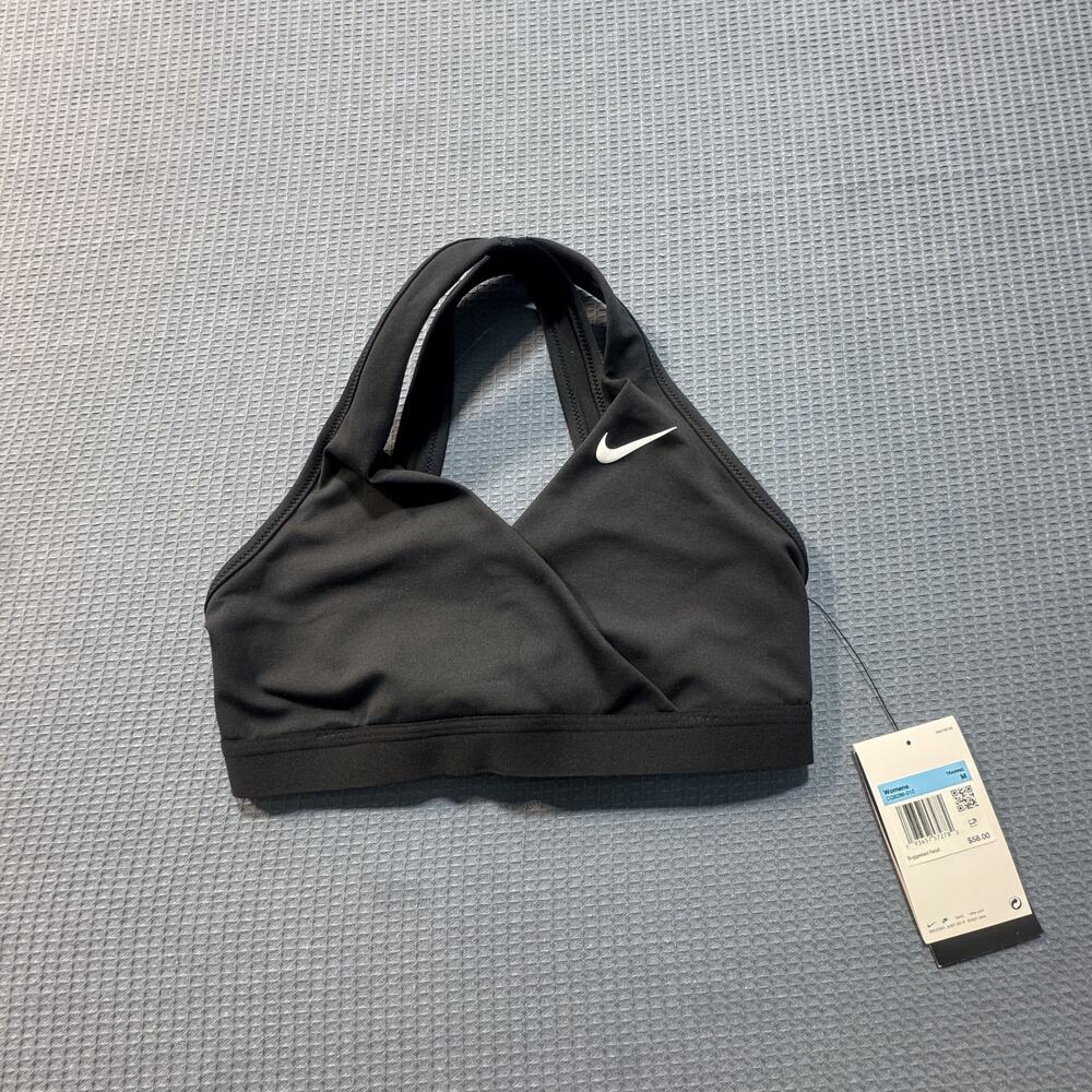 Nike Dri-FIT Medium-Support Padded Sports Bra Women's Sz‎ M Black Brand New
